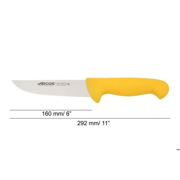 Slaktkniv Arcos Color - Prof 291500 i Nitrum rostfritt stål och mangogul polypropen ergonomisk med blad av