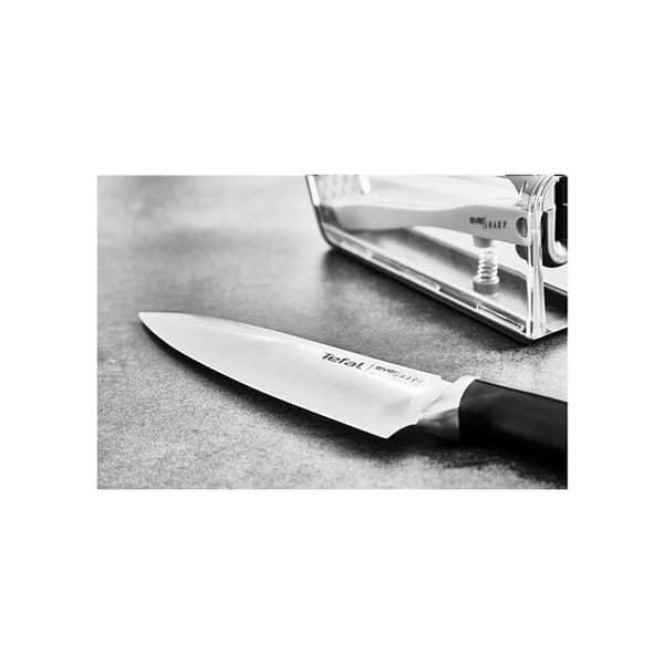 Tefal Ever Sharp Kockkniv 16,5 cm, Integrerad slipning, Exklusiv slipteknik, Mångsidig kökskniv, Rostfritt stål