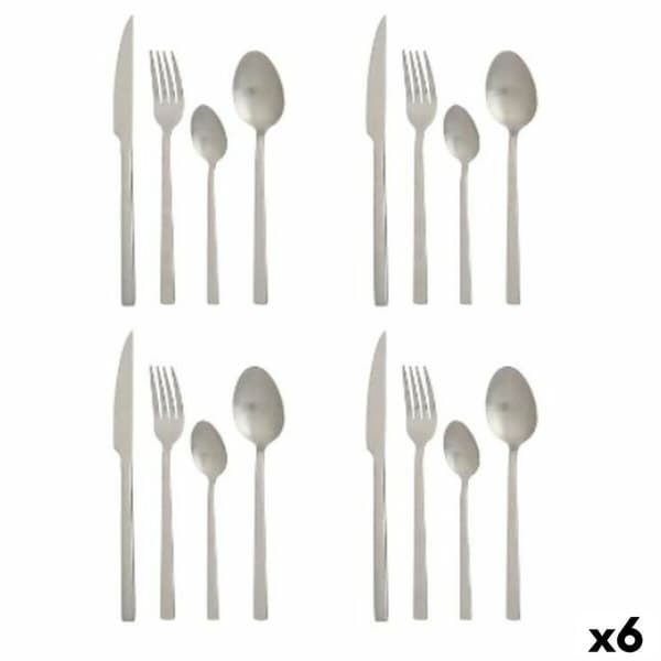 Ruokailuvälinesetti Kinvara KT214012 Hopeinen Ruostumaton teräs Matta (6 osaa)