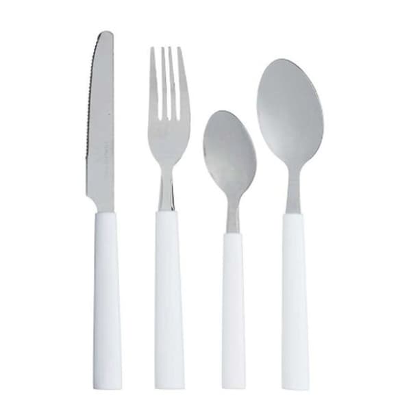 Ruokailuvälinesetti Kinvara KT166096-1C Valkoinen Hopeinen Ruostumaton teräs Muovinen (6 osaa)
