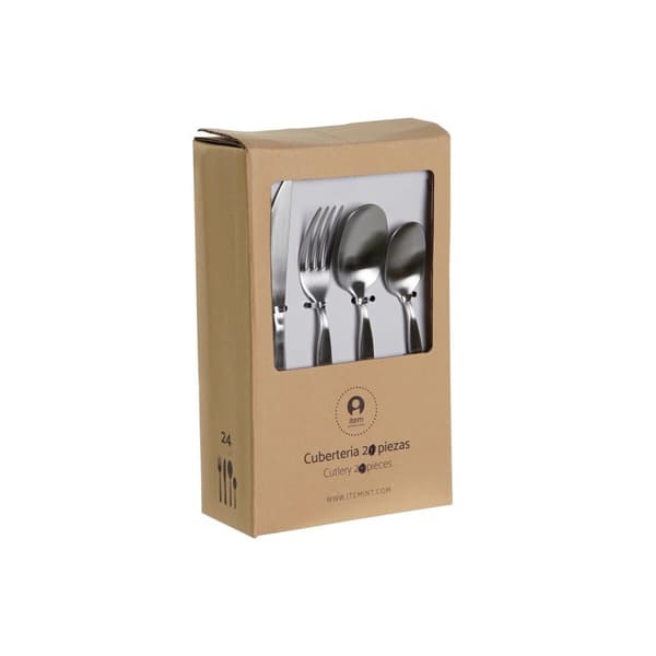 Bestick DKD Home Decor Silvrig Rostfritt stål 2 x 0,5 x 22 cm 24 Delar