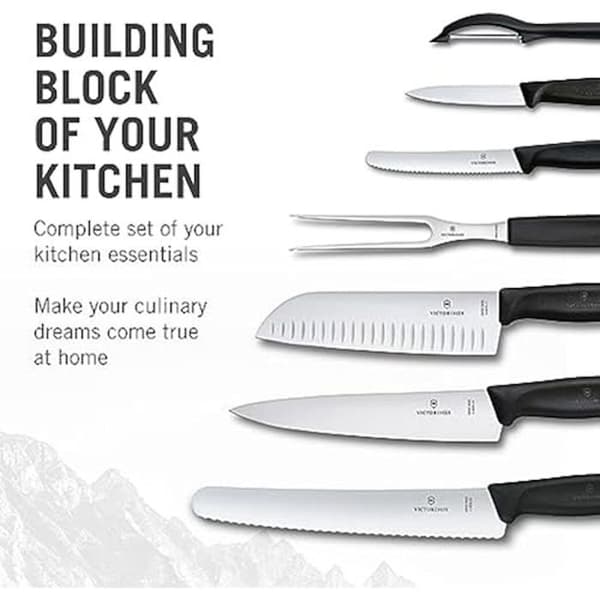 Victorinox Swiss Classic, professionell köksknivset, 7 delar, svart