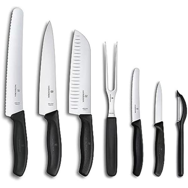 Victorinox Swiss Classic, professionell köksknivset, 7 delar, svart