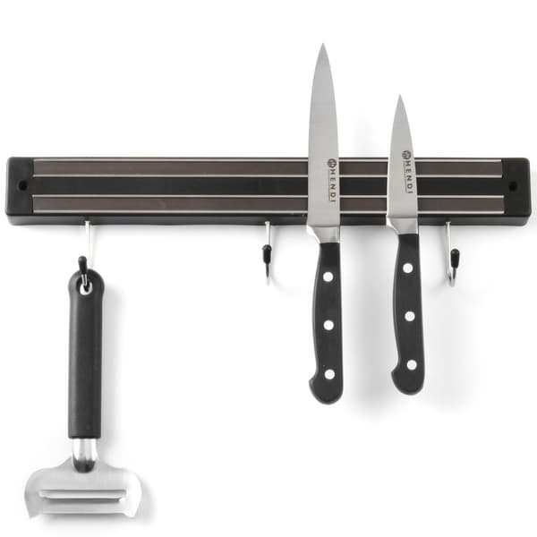 Magnetlist för knivar med krokar, längd 600 mm - Hendi 820407