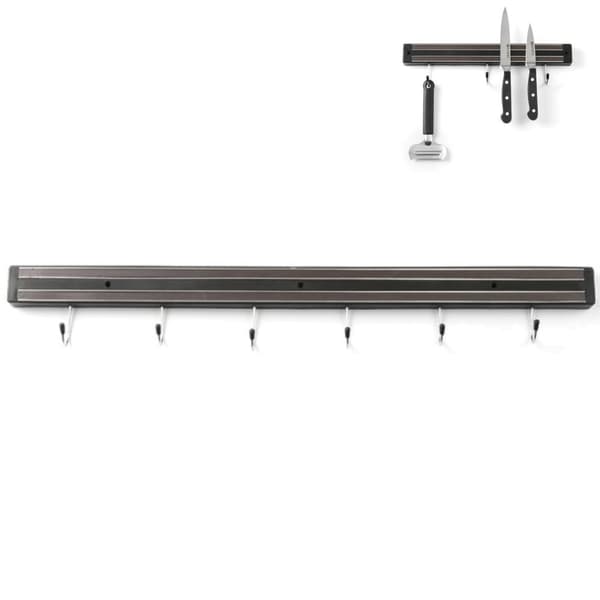 Magnetlist för knivar med krokar, längd 600 mm - Hendi 820407