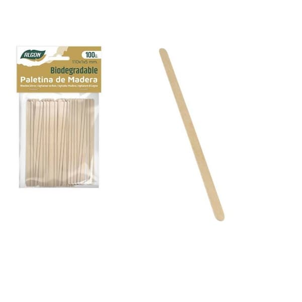 Sats med kafferörare Algon Trä 100 Delar 110 x 1 x 5 mm (24 antal)