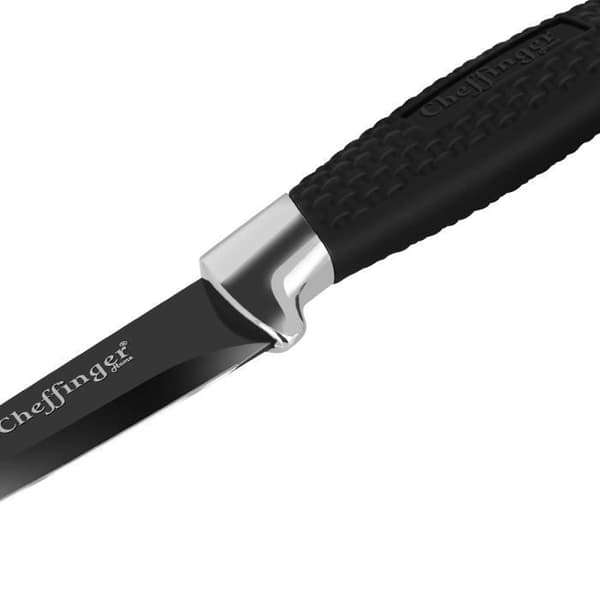 Knivset - Cheffinger - 6 delar - Rostfritt stål - Magnetlåda - Svart