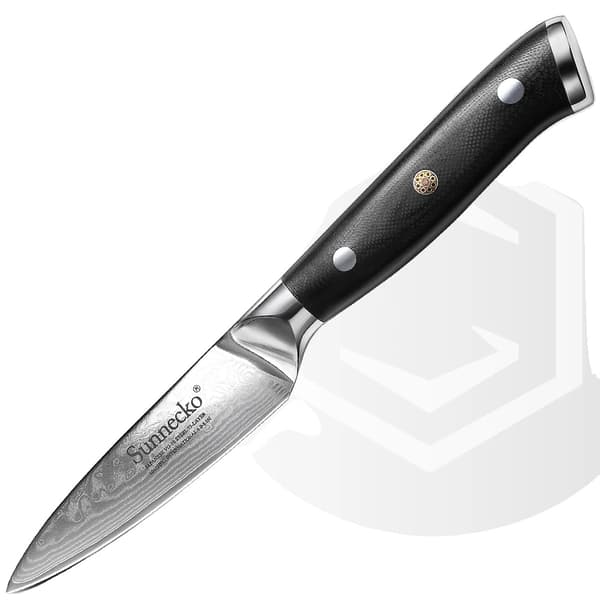 Sunnecko Skærekniv, 3,5 Tommer, Damaskusstål Klinge, Ergonomisk Håndtag,3,5 tommer