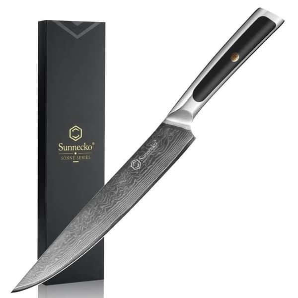 Damaskusköksknivar, 8-tums blad, ergonomiskt handtag,7 tum Santoku-kniv