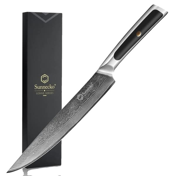 Damaskusköksknivar, 8-tums blad, ergonomiskt handtag,7 tum Santoku-kniv