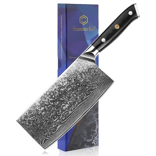 Damaskusstål Slaktarkniv, Ultraskarp Klinga, Ergonomiskt Handtag,Slaktarkniv