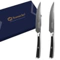 Miniatyrbild 1 av 2: Sunnecko Utility Steakknivar, 5-tums VG10 Damaskusblad, Bekväm G10-handtag,4-delarsset