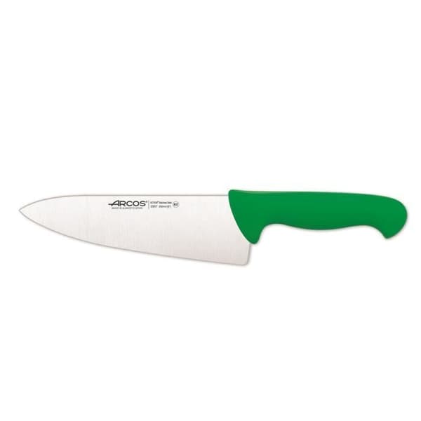 Kockkniv Arcos Color - Prof 290721 i Nitrum rostfritt stål och mangogrön polypropen ergonomisk och 20 cm blad,
