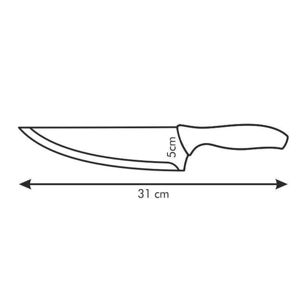 Tescoma 862042, Kockkniv, 18 cm, Rostfritt stål, Rostfritt stål, Svart, Plast