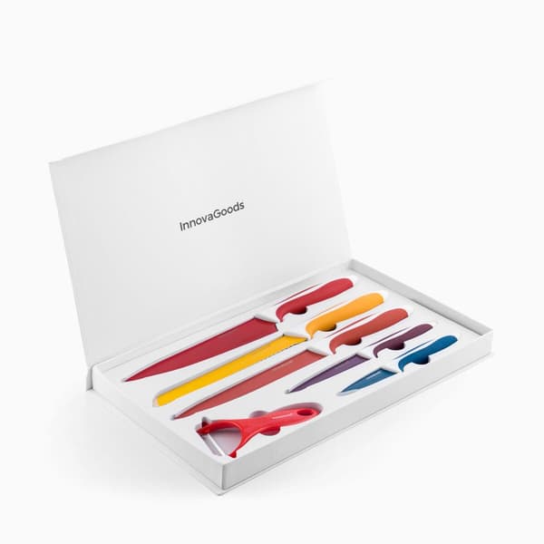 Keramiske Knive og Skræller Knoolvs InnovaGoods 6 Dele