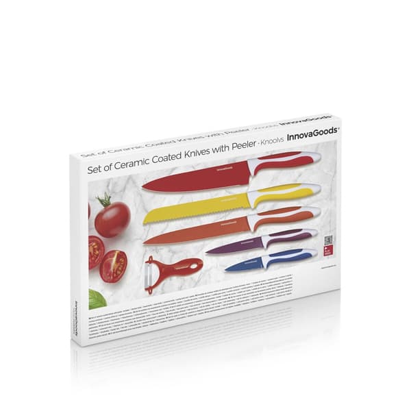Keramiske Knive og Skræller Knoolvs InnovaGoods 6 Dele