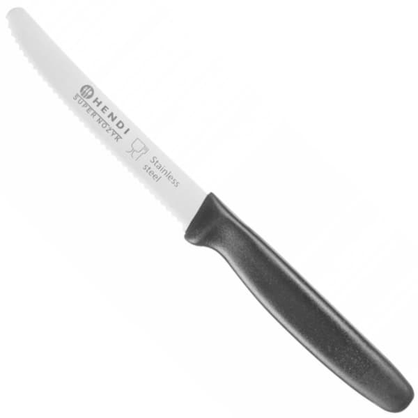 Super skarp universal køkkenkniv, takket klinge 22 cm - sort