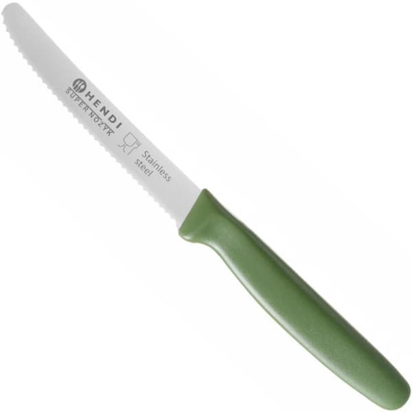 Super skarp universal køkkenkniv, takket klinge 22 cm - grøn