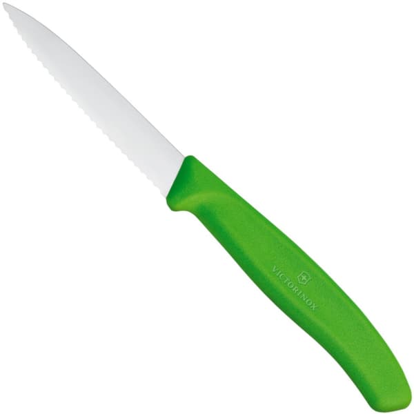 Tandad grönsakskniv, längd 80/190 mm - grön