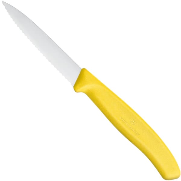 Takket grøntsagskniv, længde 80/190 mm - gul