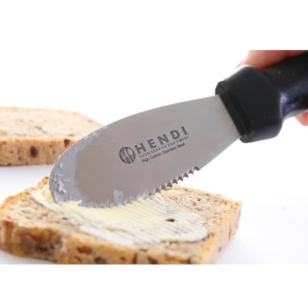 Rustfrit stål takket fedtkniv - Hendi 855768