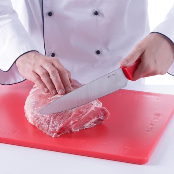 HACCP kockkniv för rått kött 320mm - röd - HENDI 842621