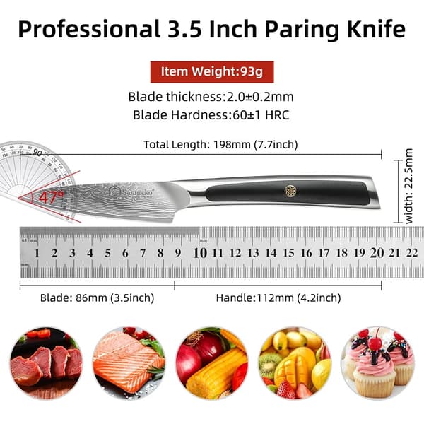 Damaskusstål Kökknivar, Ergonomiskt Handtag, Ultra Vass Blad,7 tum Santoku-kniv