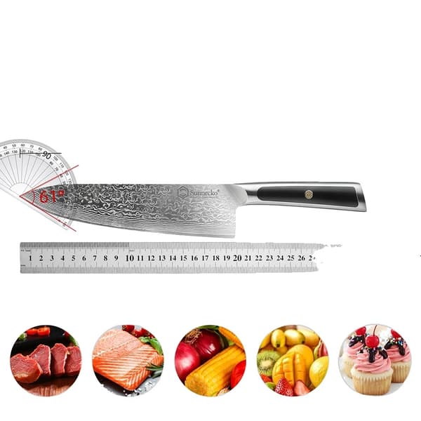 Damaskusstål Kökknivar, Ergonomiskt Handtag, Ultra Vass Blad,7 tum Santoku-kniv