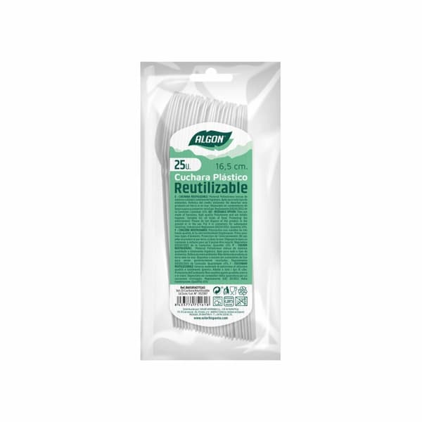 Set med skedar Algon Återanvändningsbar Vit 36 antal 16,5 cm