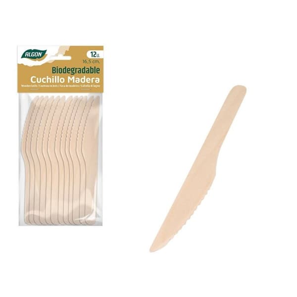 Knivsæt Algon Træ 12 Dele 16,5 cm (24 enheder)