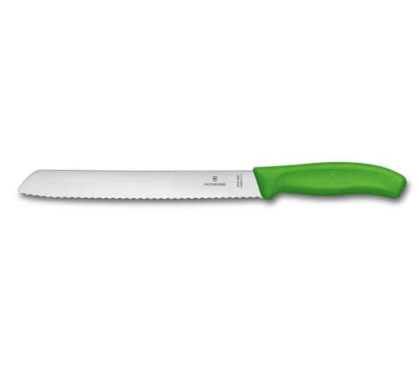 Victorinox leipäveitsi 21cm vihreä hammastettu reuna