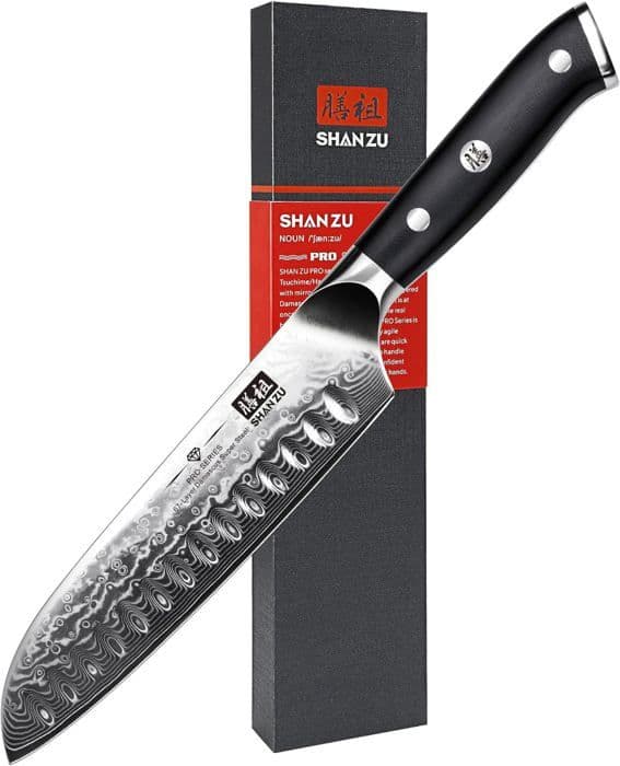 SHAN ZU japanska Damaskus stål Santoku kniv 67 lager stål köksknivar PRO-serien