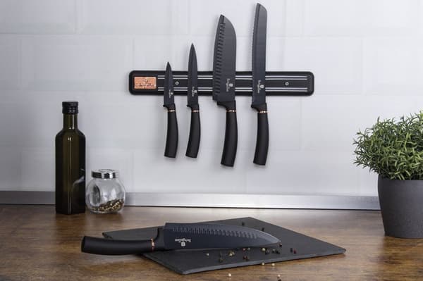 SÆT MED 5 KØKKENKNIVE MED STRIP BERLINGER HAUS BH-2535 SORT ROSE