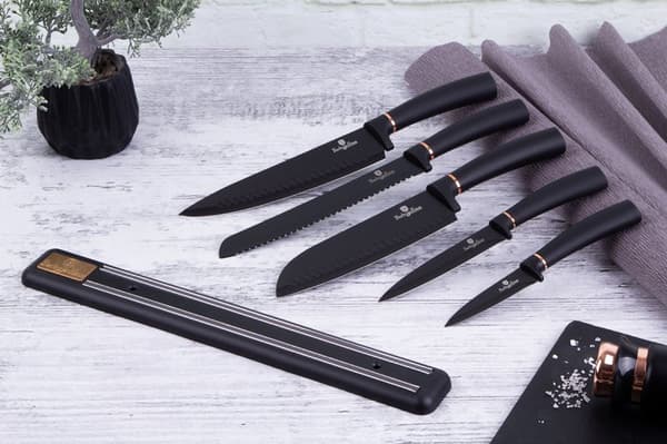 SÆT MED 5 KØKKENKNIVE MED STRIP BERLINGER HAUS BH-2535 SORT ROSE
