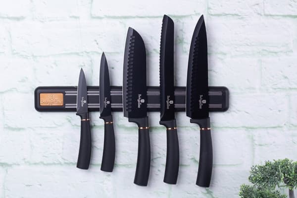 SÆT MED 5 KØKKENKNIVE MED STRIP BERLINGER HAUS BH-2535 SORT ROSE