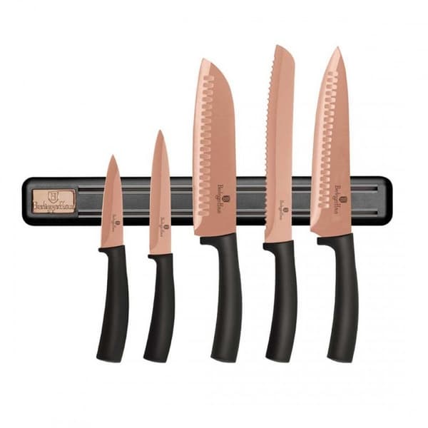 SÆT MED 5 KØKKENKNIVE MED STRIP BERLINGER HAUS BH-2614 ROSE GULD
