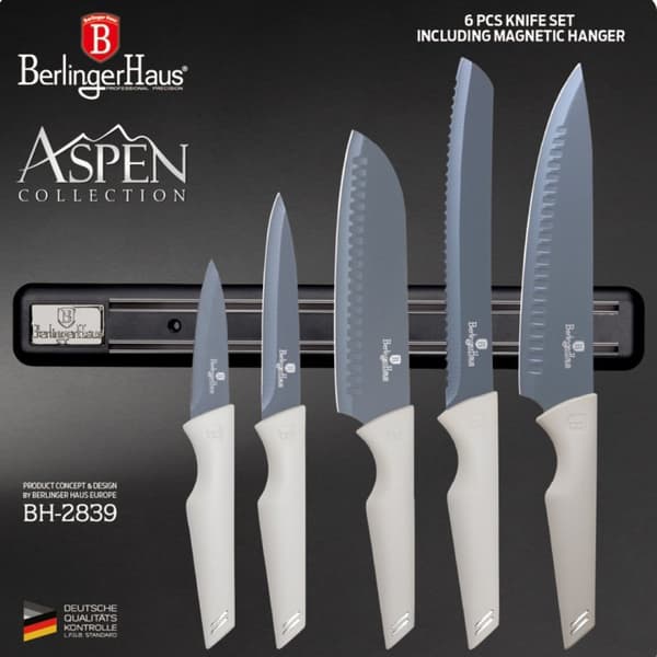 SÆT MED 5 KØKKENKNIVE MED STRIP BERLINGER HAUS BH-2839