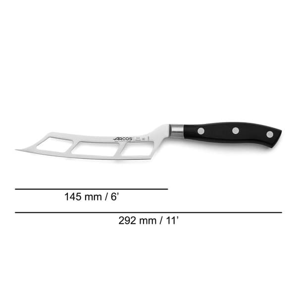 Ostkniv rostfritt stålblad 14,5 cm svart handtag Riviera-