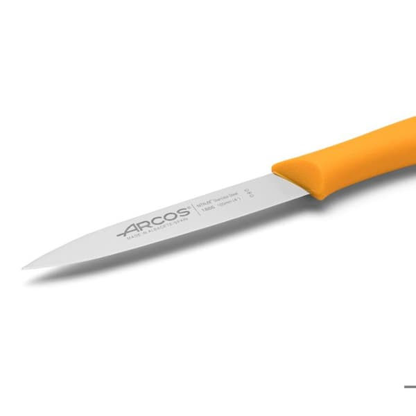 Mondador Arcos Nova 188633 rostfritt stål Nitrum och mango Polypropenkniv, orange blad 10 cm i utställningslåda.