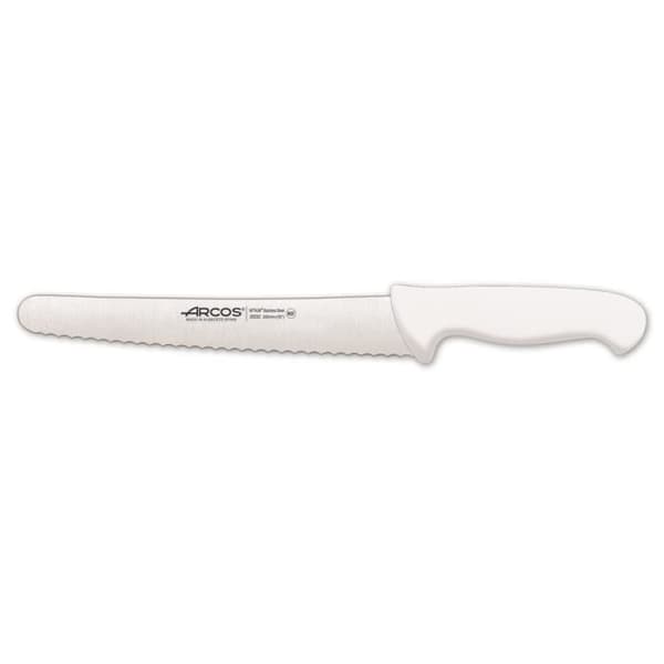Arcos Color - Prof 293224 bagarkniv i Nitrum rostfritt stål och vit polypropen mango ergonomisk med blad av