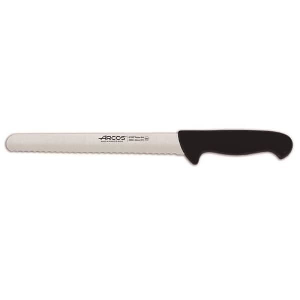 Arcos Color - Prof 295025 bagarkniv i Nitrum rostfritt stål och svart polypropen mango ergonomisk med 25 blad