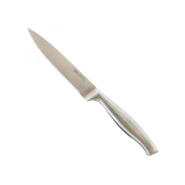 Set med 6 professionella sågtandade köttknivar. Handtag och blad smidda av ett enda stycke stål Professionella köttknivar