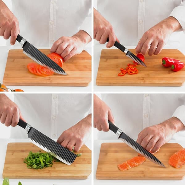 BEGAGNAD Knivset Black Shark Swiss·Q Namiutsu InnovaGoods Svart Rostfritt stål 4 Delar (4 antal) (Renoverade A)