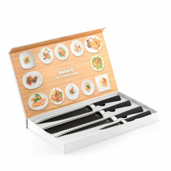 BEGAGNAD Knivset Black Shark Swiss·Q Namiutsu InnovaGoods Svart Rostfritt stål 4 Delar (4 antal) (Renoverade A)