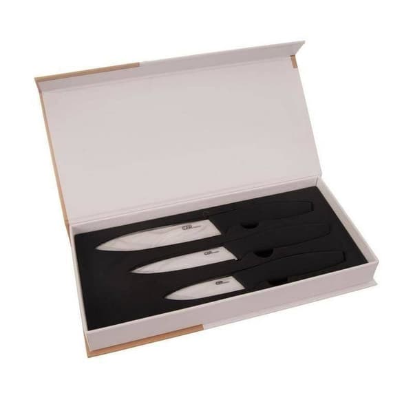 KERAMISKE KØKKENKNIVE SÆT 3 SKARPE KNIVE