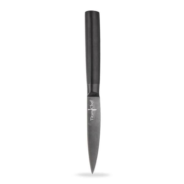 Køkkenkniv i stål og titanium, sort, 10 cm, TITAN CHEF