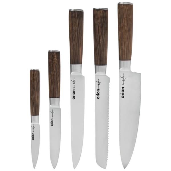 Kniv, køkkenknive af TRÆstål, sæt med 5 knive