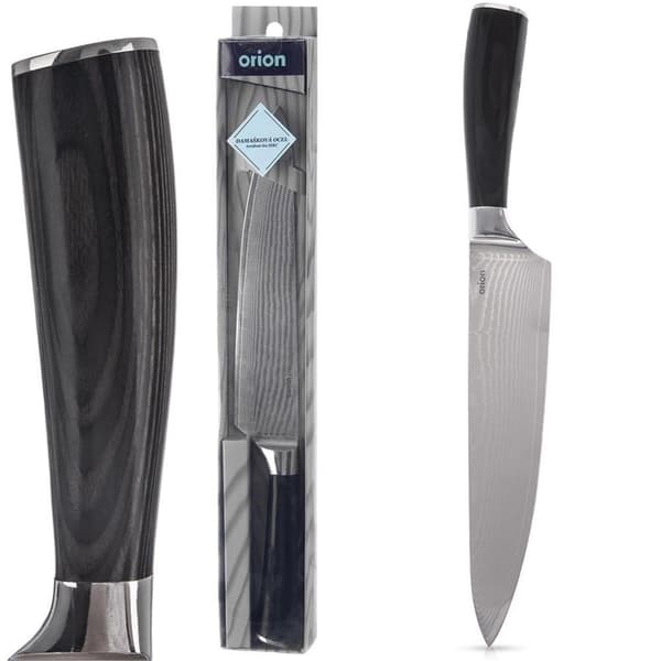 DAMASCUS kokkekniv i stål, 33,5 cm