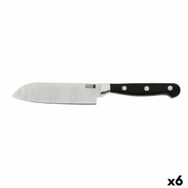 Santoku Knife Quid Professional Rostfritt stål Chef Black Black Metal (13 cm) (Pack 10x)