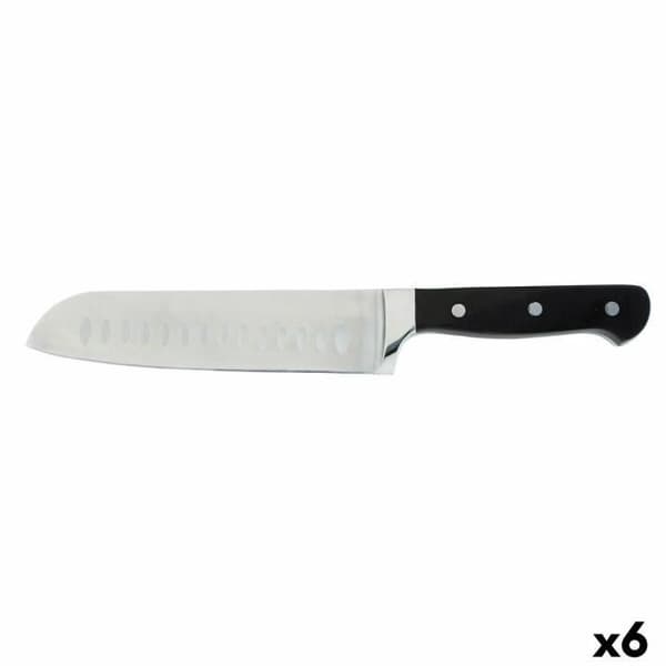 Santoku Knife Quid Professional Rostfritt stål Chef Black Black Metal (Pack 6x)